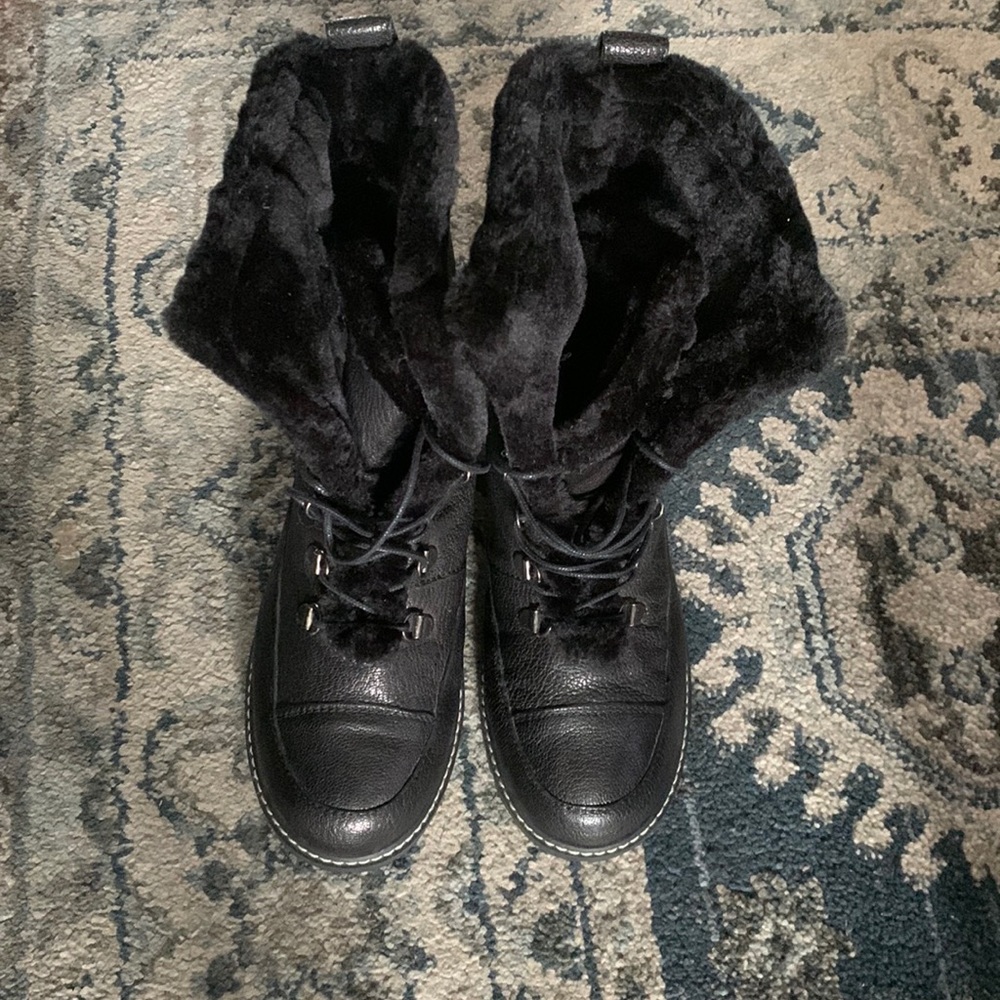 Stuart Weitzman Black fur boots